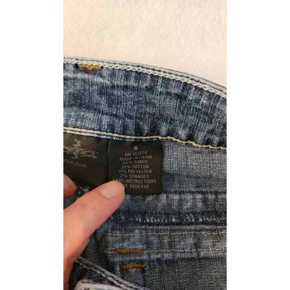 V.s.h Jeans Womens Med Wash Capri Sz 8 Denim Jeans Straight leg 31x19 - Picture 3 of 11